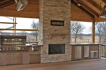 Custom kitchen with fireplace_screen